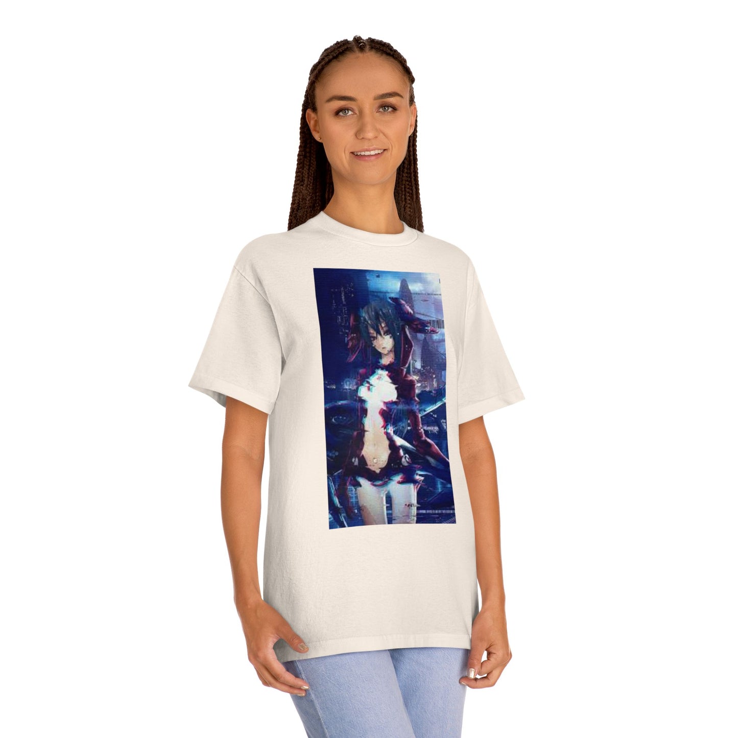 Kawaii Blue Hair Anime Girl T-Shirt – Stylish and Cute Design