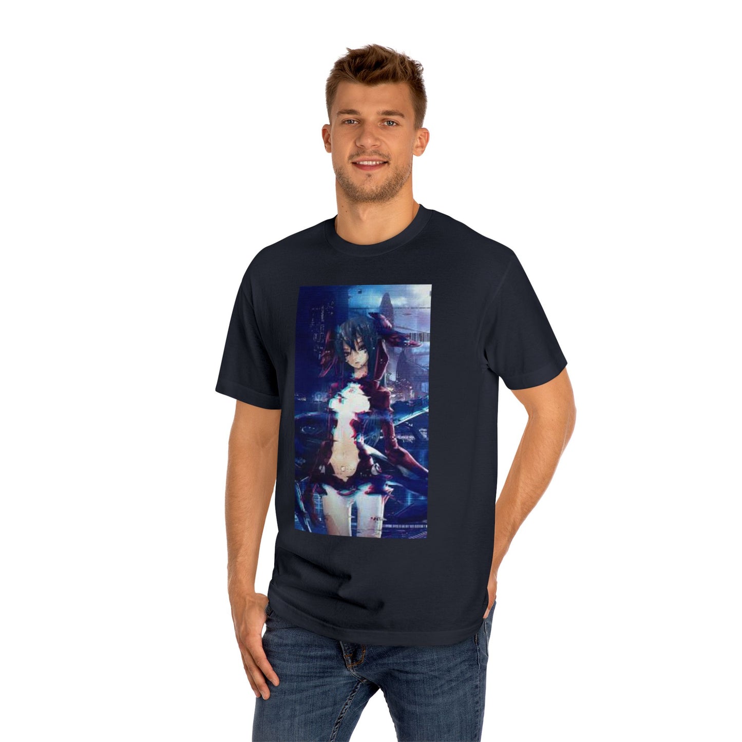 Kawaii Blue Hair Anime Girl T-Shirt – Stylish and Cute Design